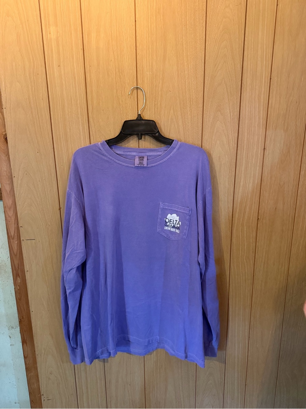Comfort Colors Lavender Long Sleeve Pocket Tee